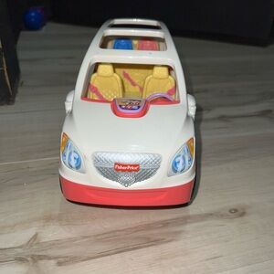 2014 Fisher Price Loving Family Dollhouse SUV White Pink Van Music WORKS